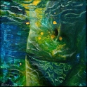 SommerZeit Acryl Misch-Fließtechnik auf Leinwand; 40 x 40 cm;